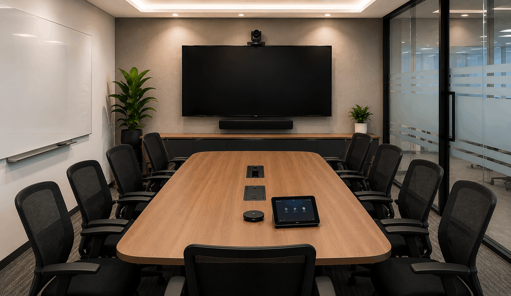 Medium meeting room with dual displays
